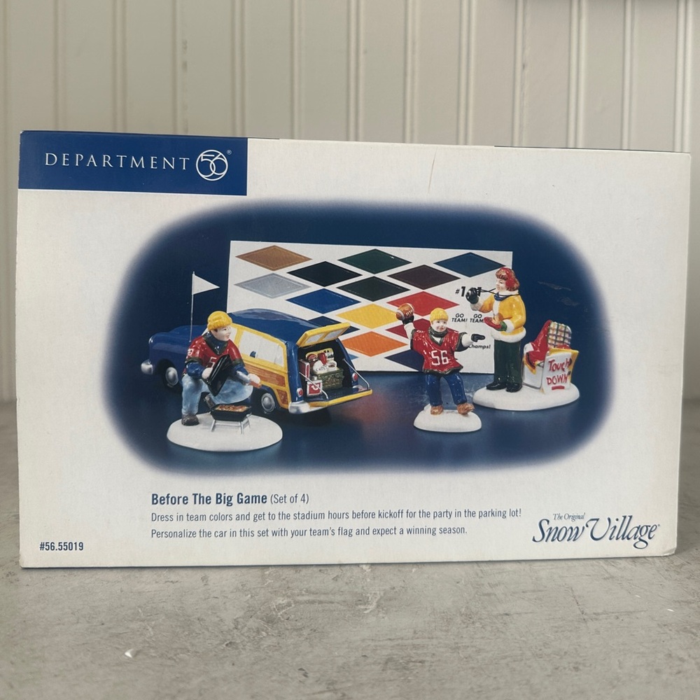 Dept 56 Snow Village Before the Big Game Set Of 4 Accessory 55019 Football EUC
